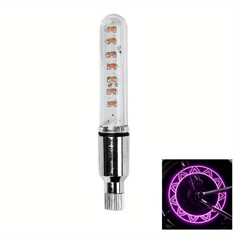 Lámpara con detección de golpes, luces para radios de bicicleta, luz para rueda de bicicleta, luces de advertencia para ciclismo a prueba de lluvia, accesorios para conducción nocturna: Rosa