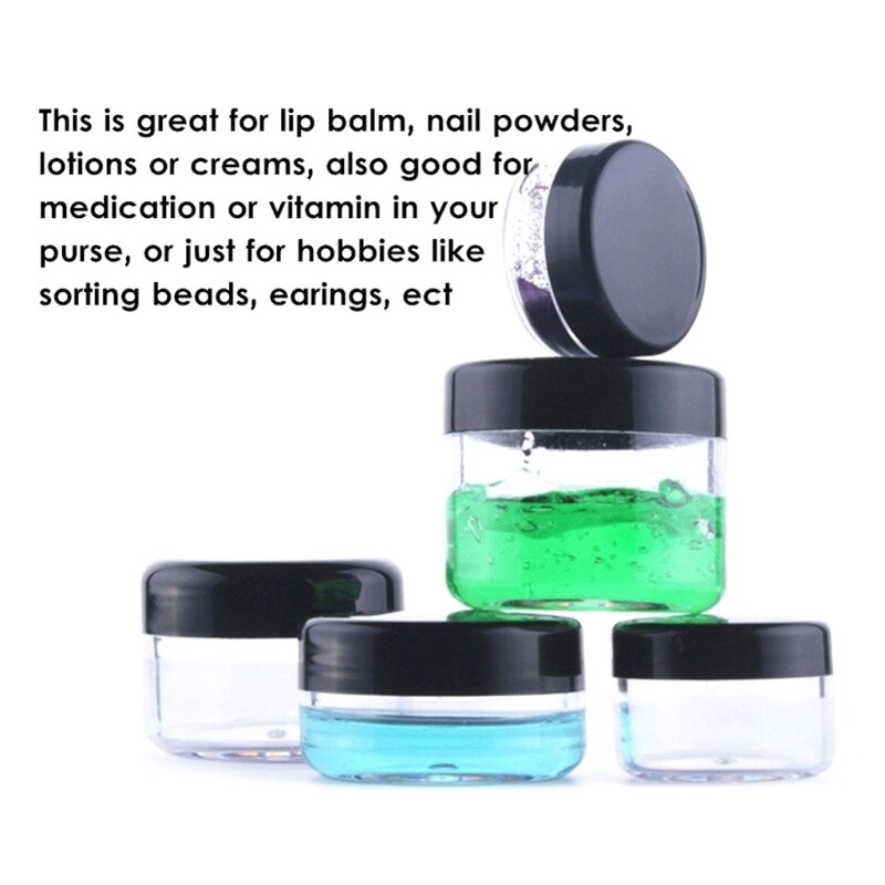 Plastic Travel Bottles Set with Leak Proof Black Lid Portable Squeezable Refillable Divide Storage Bottles Toiletries S27 21