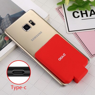 4500mAh External Battery Pack Battery Charger Case For iPhone/ Type-C/Micro-USB Samsung Ultra Thin Power Bank Potable Charger: TYPE-C RED