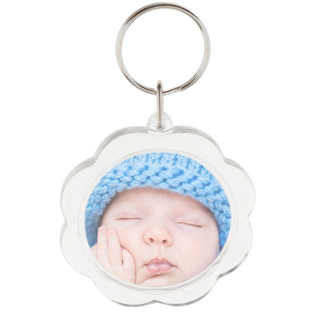 10Pieces Square Shape Blank Insert Photo Picture Frame Split Ring Keychain