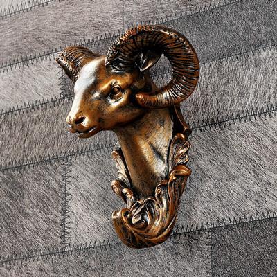 Retro dyr vægkrog indretning boligtilbehør harpiks kroge kunst guld hjorte hoved kåbe krog hjem bar udsmykning: 02