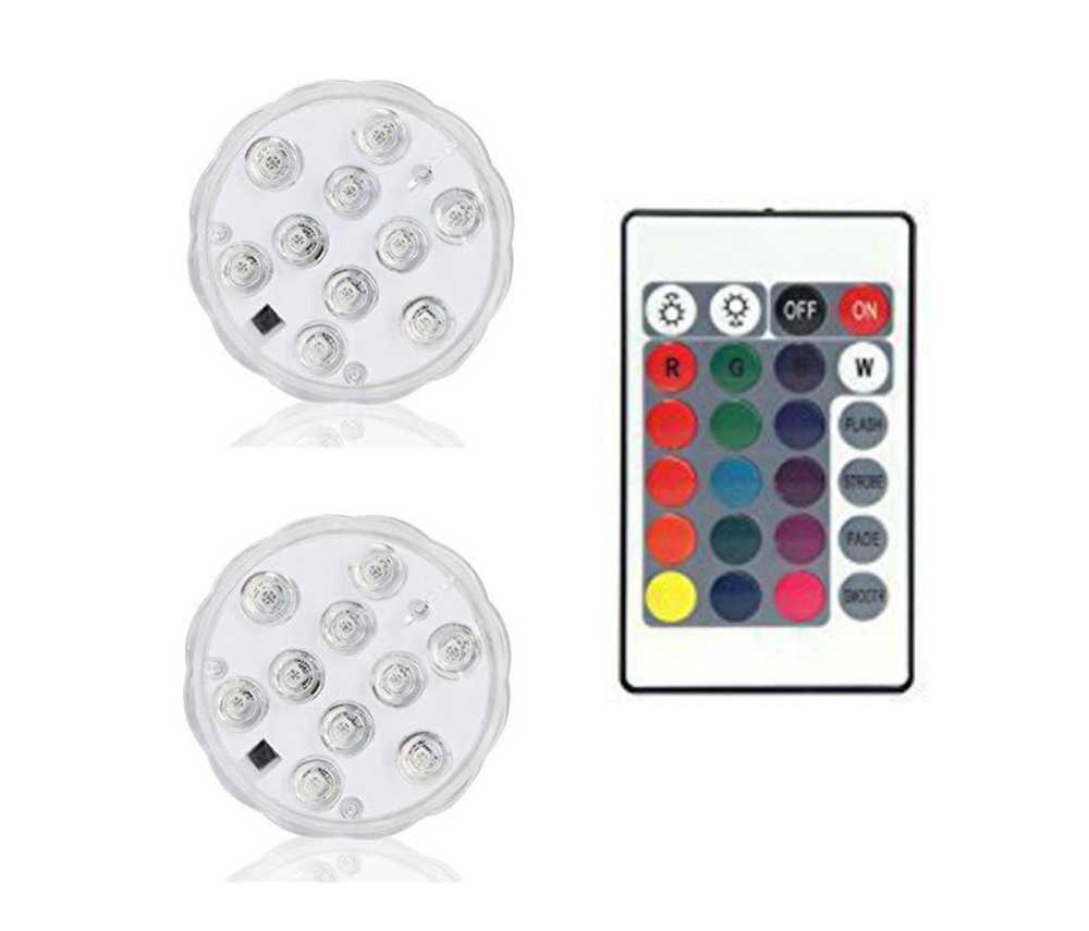 Dive lights led pool light swimming poole lights vase fish tank pond discotheque wedding party use night light for decoration: 1 controller 2lamp