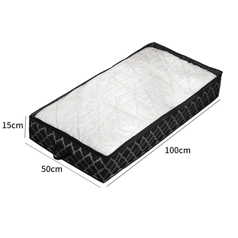 Large Bed Bottom Storage Box Foldable Clothing Quilt Storage Bag Household Dust and Moisture Bedroom Toy Sundries Organizing Bag: black