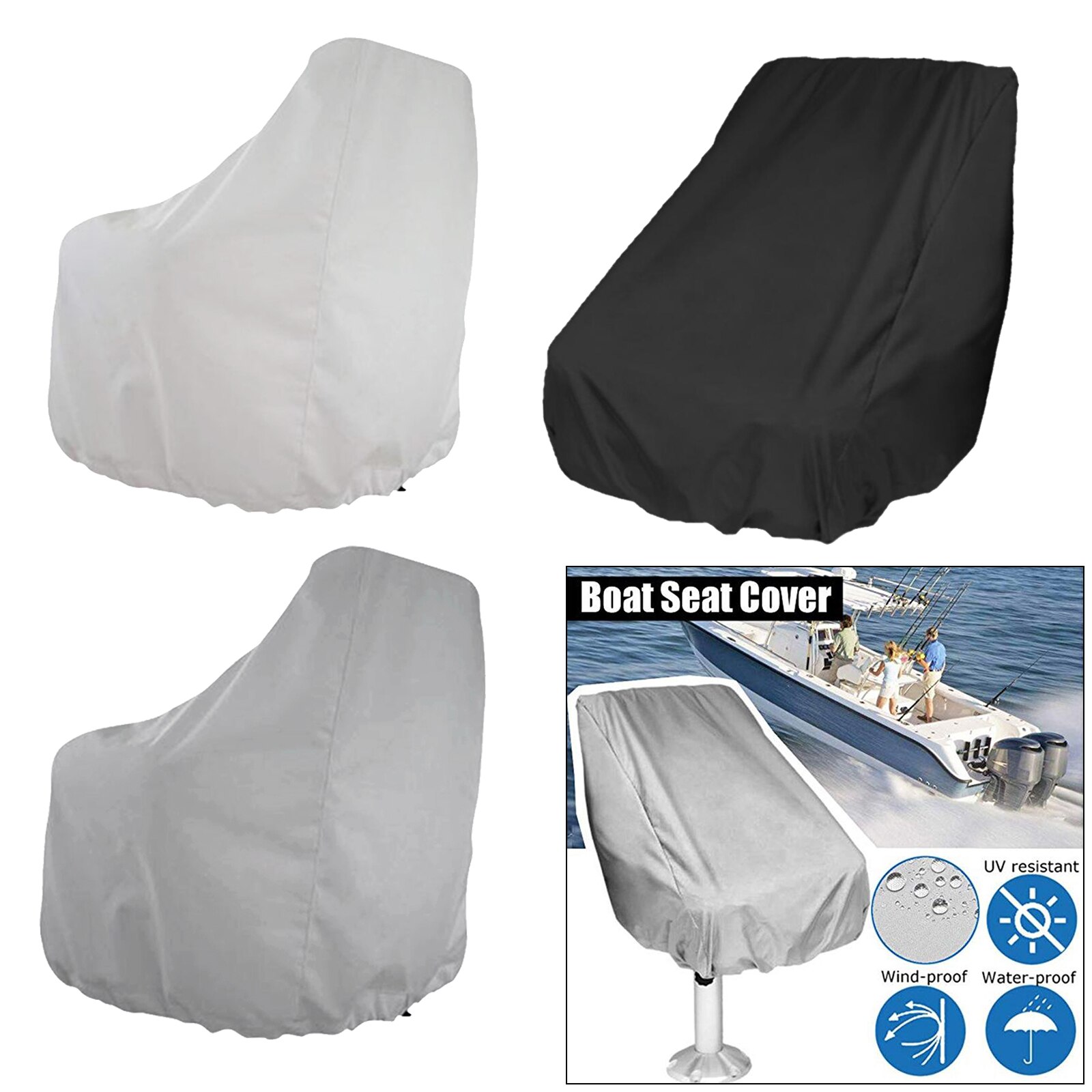 Boat Seat Cover, Folding Waterproof Heavy-Duty Weather Resistant Fabric Protects Fishing Captain’s Chair