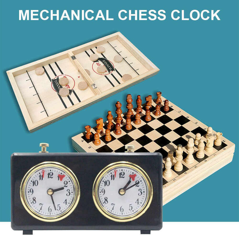 International Portable Chess Board Game Timer Mechanical Competition Count Up Down Analog Chess Clocks