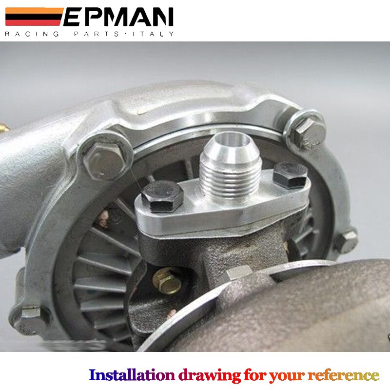 CNC BILLET TURBO OIL FEED FLANGE 1/4 RESTRICTOR Garrett T3/T4R TURBOCHARGER EP-TF002