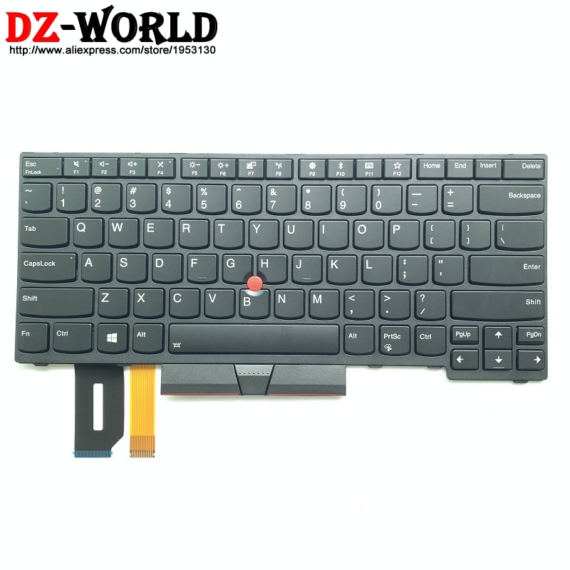 Original US English Backlit Keyboard For Lenovo Thinkpad E480 E490 T480S L480 T490 T495 L380 L390 Yoga L490 P43s Laptop