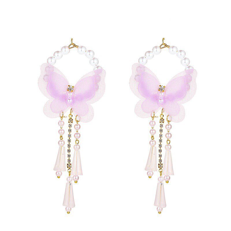 30Pcs Exaggerated Fairy Butterfly Pearl charm for DIY Earrings or Necklace Pendants and Jewelry Accessories ER152: Purple