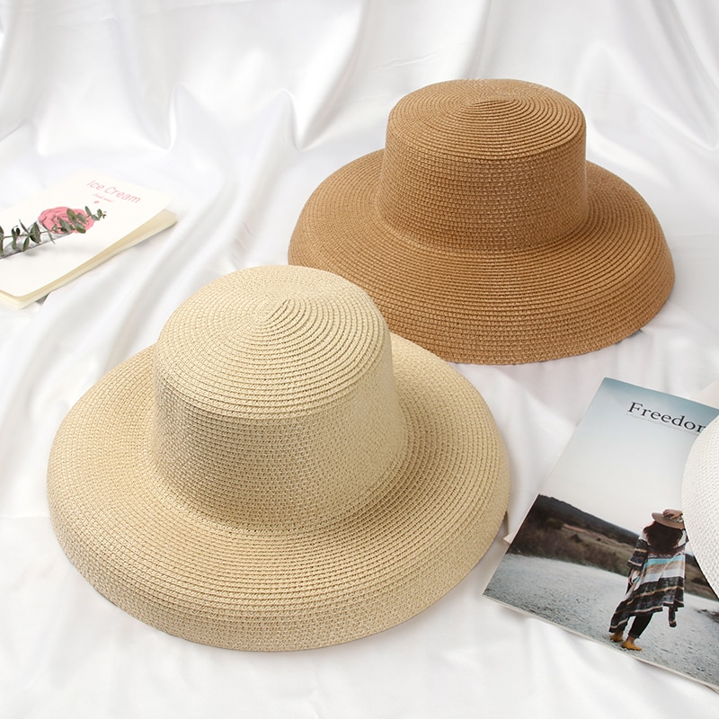 Sombrero de paja de estilo veraniego para mujer, gorra de paja para playa, con lazo, para vacaciones, ocio, informal, Audrey Hepburn