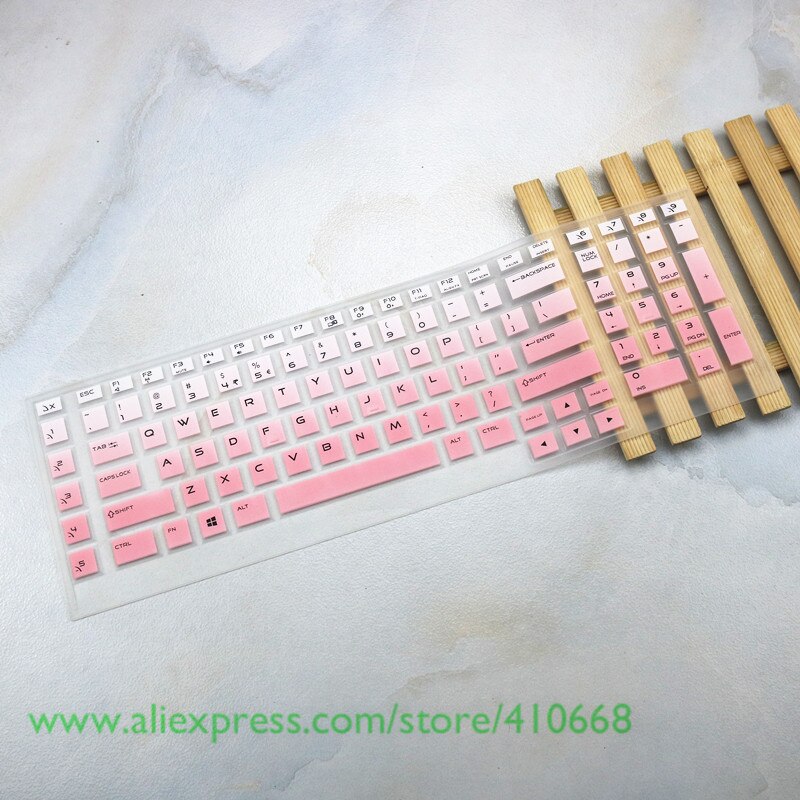 Silicone Keyboard Cover Skin Protector For Dell Alienware AREA-51M AREA-51 17 R3 M17 M15 17r5 15r4 r3 17.3 15.6 inch Laptop: Gradient Pink