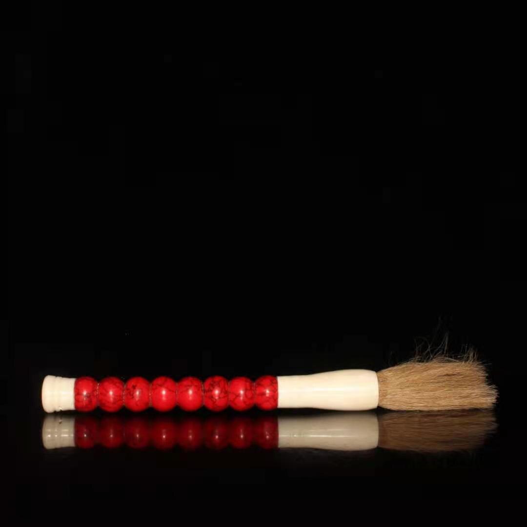 Collectie Oude Chinese Kalligrafie Schilderij Ingelegd Jades Grote Borstel/6