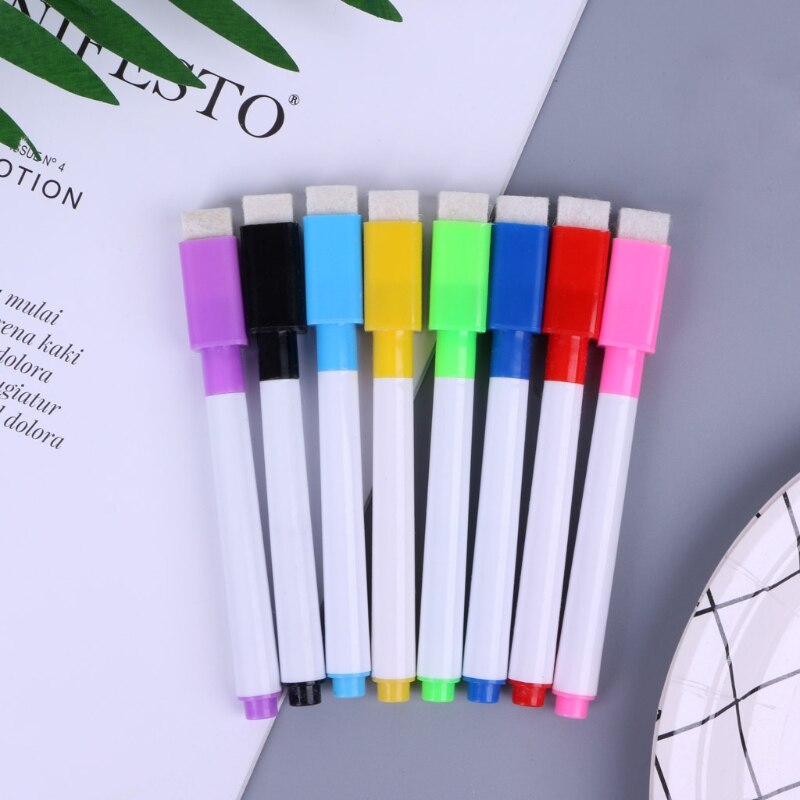 1 Set Magnetische Whiteboard Pen Uitwisbare Marker Kantoor Schoolbenodigdheden 8 Kleuren