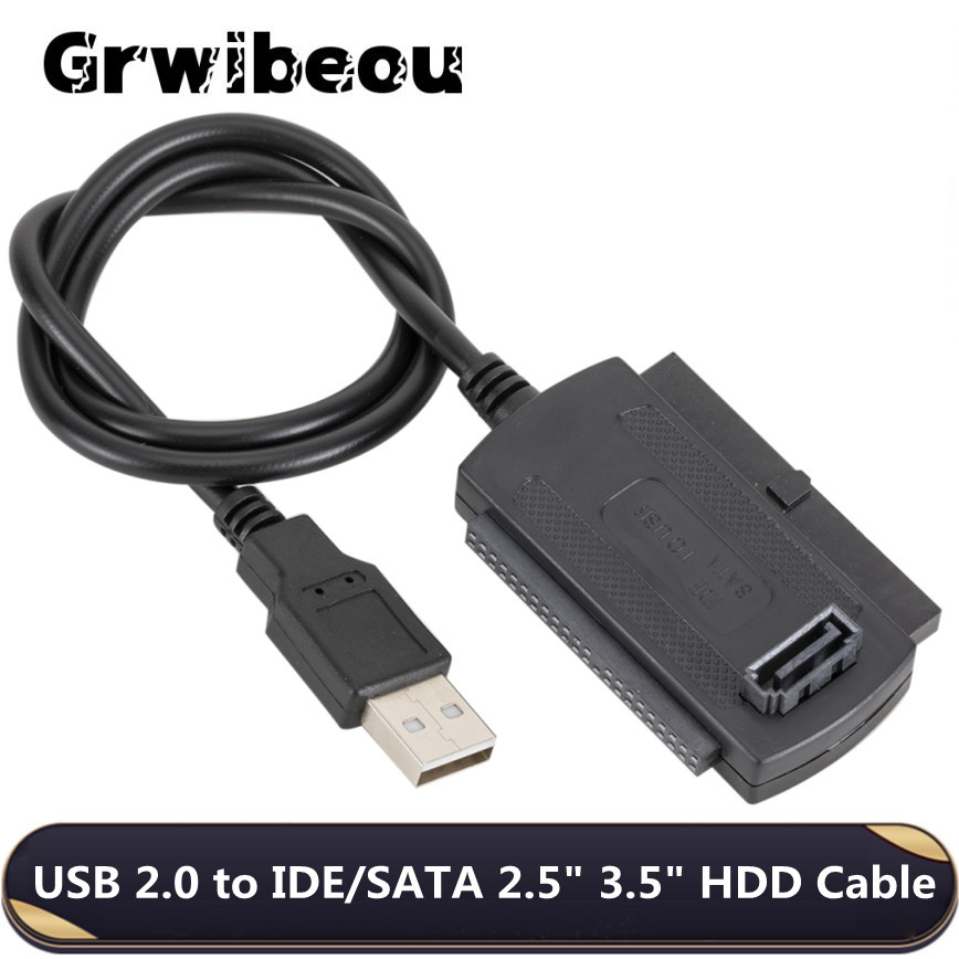 Grwibeou 3 in1 USB 2.0 do IDE/SATA 2.5 &quot;3.5&quot; dysk twardy HDD konwerter kabel Adapter do ATA/ATAI LBA kabel USB do IDE