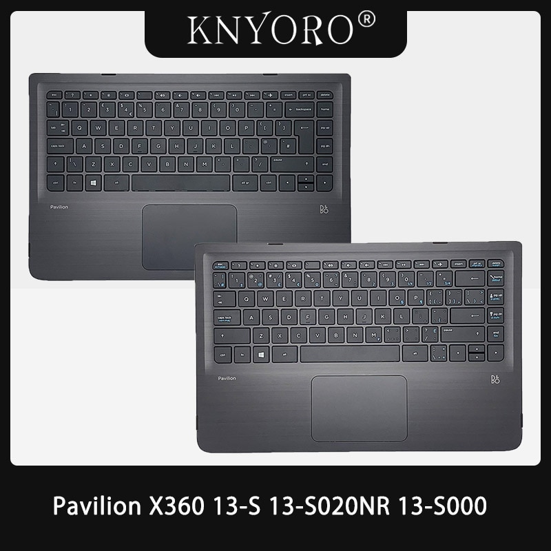 Uk/Us Keyboard Laptop Hoofdletters Palmrest Met Touchpad Voor Hp Pavilion X360 13-S 13-S020NR 13-S000 P/N 809829-001