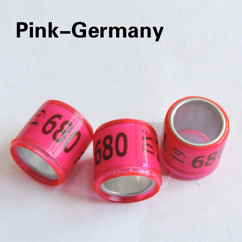 20PCS Bird Parrot Racing Pigeon Leg Foot Rings Digital Bird Foot Ring Supplies Accessories Durable Bird Training Tools: pink Germany