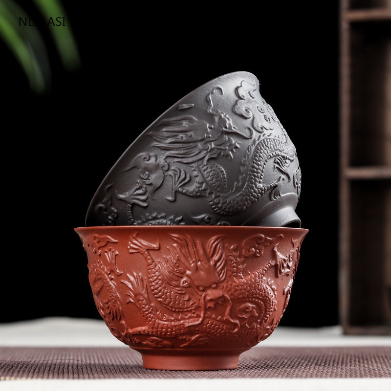 Chinese Theepot Geschenkdoos met Draak en Feniks - Kleurveranderende Paarse Klei Zisha Kung Fu Thee Set Waterkoker - Zand Pot voor Thee Liefhebber Chinese Theepot Geschenkdoos met Draak en Feniks - Kleurveranderende Paarse Klei Zisha Kung Fu Thee Set Waterkoker - Zand Pot voor Thee Liefhebber