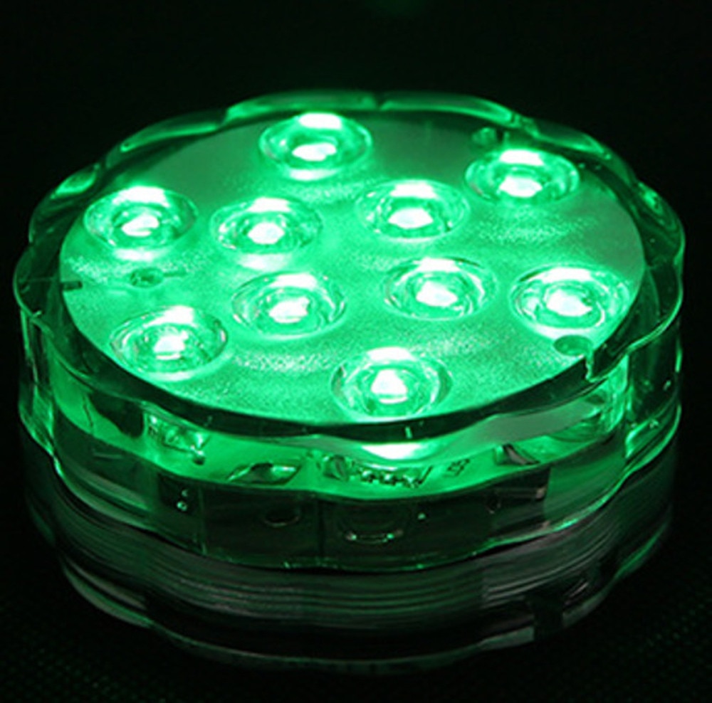 10 Led Remote Controlled RGB Submersible Light Battery Operated Underwater Night Lamp Outdoor Bowl Garden Party Decor #45