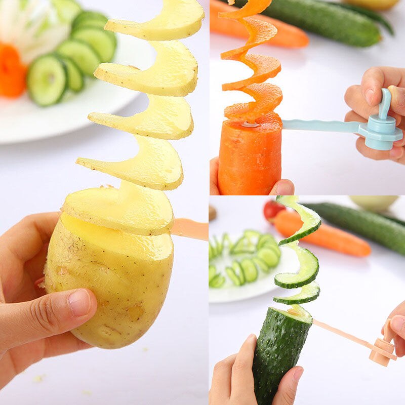 Magische Obst Kartoffel Spirale rollen Cutter Manuelle Rolle Französisch Braten Cutter, Der Twist Schredder Reibe Küche Gerät Kochen Werkzeug