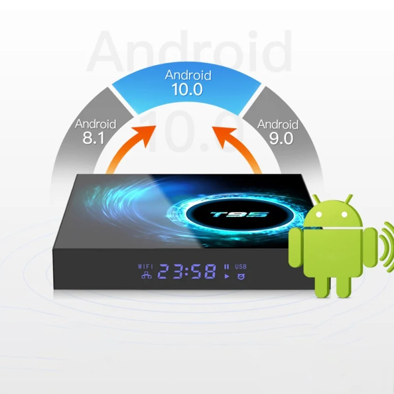 T95 Android 10 Smart TV Box, 6K, HD, Set Top, suporta vários vídeos, formatos, multimídia, PK X96 Plus, 128GB, 4G, 5G, WiFi, BT 5.0