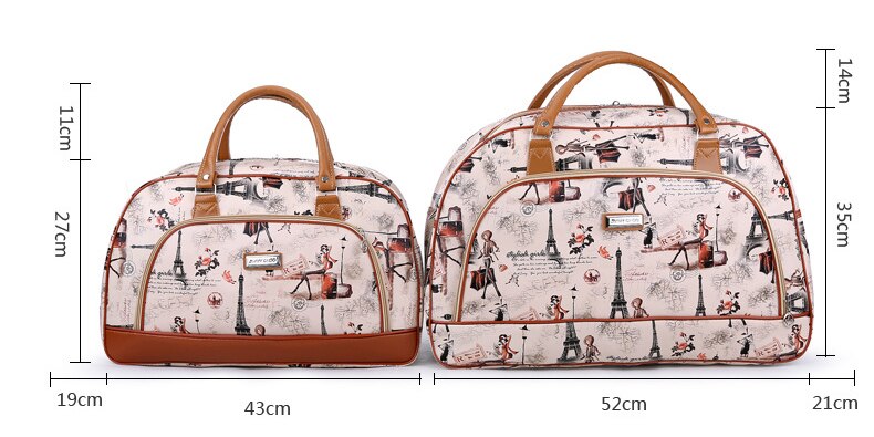 Chuwanglin Women Travel Bags Leather Large Capacity Waterproof Print Luggage Duffle Bag Casual Travelling Weekend Bags 3091450