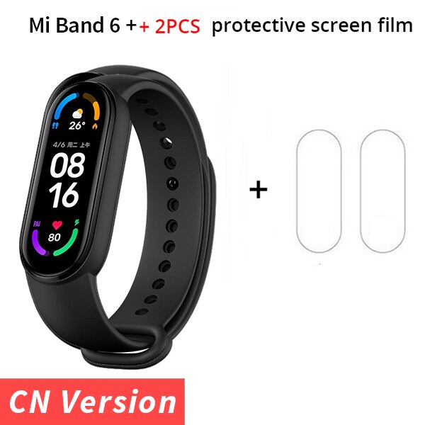 Xiaomi Mi Band 6 Clever Band AMOLED Bildschirm Miband 6 Blut Sauerstoff Fitness Traker Clever Armbinde Bluetooth Wasserdichte PK Mi Band 5: hinzufügen 2Stck Film