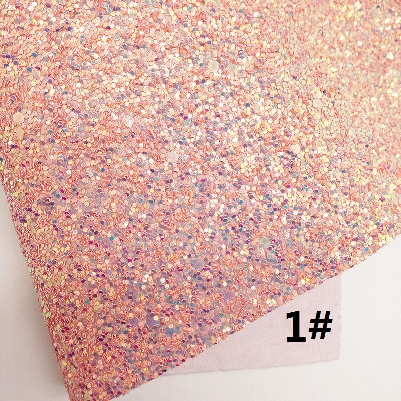 Perzik Chunky Glitter Leer, Kant Glitter Stof, daisy Gedrukt Glitter Lederen Lakens Voor Boog A4 21X29Cm Twinkling Ming KM221: 1