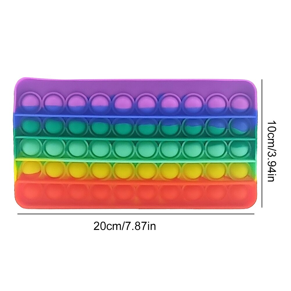 Funny Pencil Case Silicone Purse Push Bubbles Simple Stationary Bag Popper Sensory Pencil Case Fidget Toys: 7