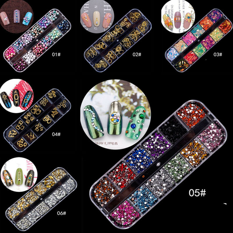 Crystal Kleurrijke Steentjes 3D Nail Art Decor Glitter Gem Stones Manicure Art Decorations Goud Zilver Strass