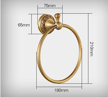 Juegos de accesorios tallados de latón antiguo para baño, accesorios de baño de bronce cepillado europeo, latón macizo tallado, producto para baño gy5: towel rings