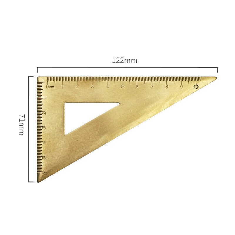 4Pcs Measuring Ruler Set Drawing Instruments Include Brass Protractor Isosceles Right Angle Triple-Cornered Ruler