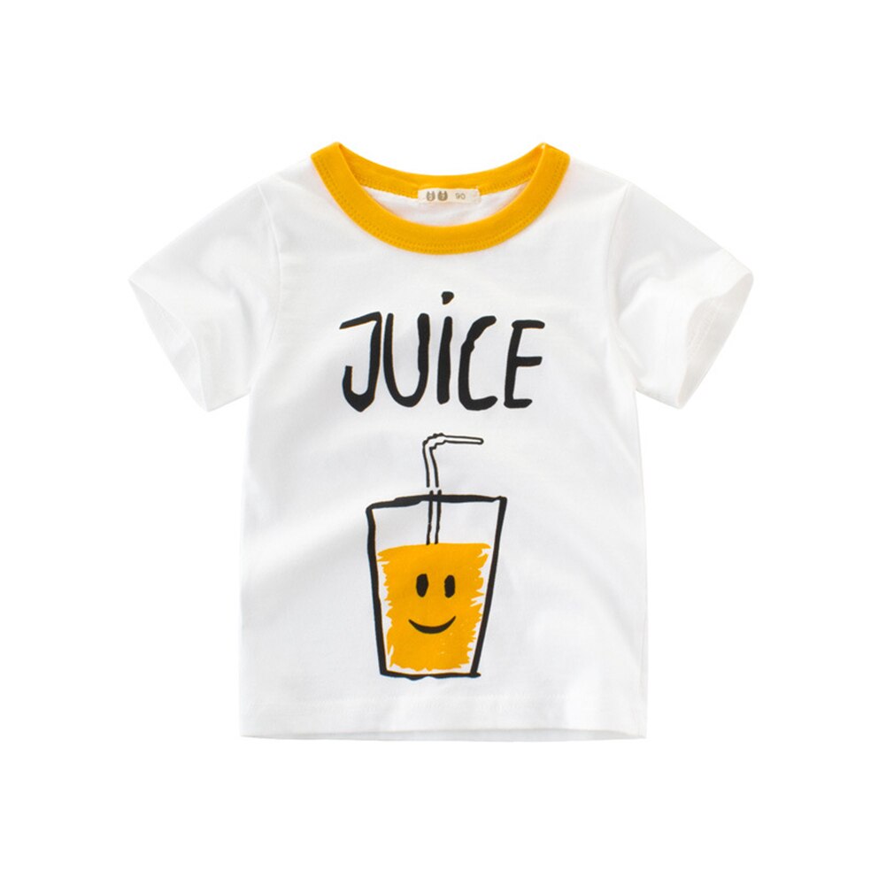 pudcoco Summer Kids Boys Top Short Sleeve Letter Printed Cartoon Cute Patterns Letter Print Wild Shirts: 90