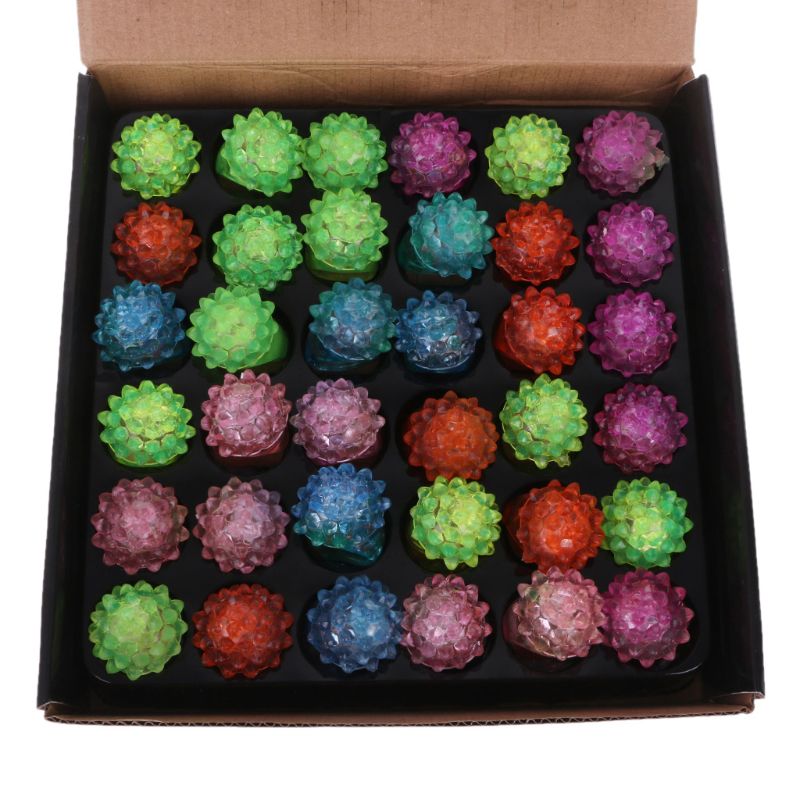 36pcs Strawberry Flashing LED Light Up Toys Bumpy Rings Party Favors Supplies Glow Jelly Blinking Bulk