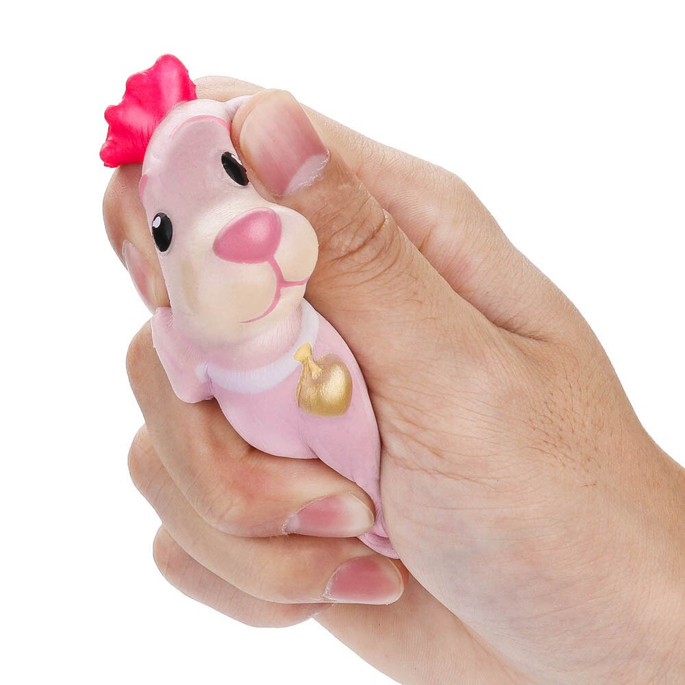 Squeeze Stress Reliever Pink Pet Dog Slow Rising Toys Decompression Slow Rebound Toy Mood Pressure Relief Toy #A