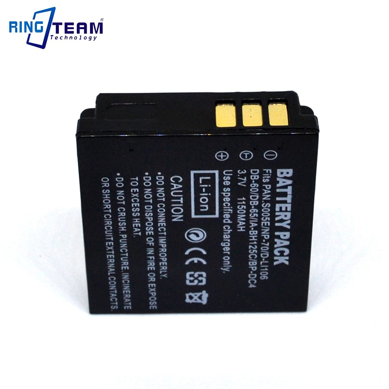 Battery Pack DB-60 DB-65 DB60 DB65 for Ricoh Digital Cameras Caplio R3 R4 R5 R30 R40 GX100 GX200 G600 G700 GR Digital 1 2 3 i ii