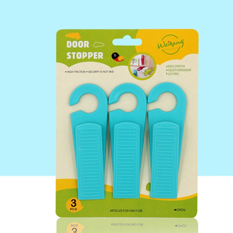 3 Stk/set Deur Wedge Vormige Rubber Deuren Stopper Deurstoppers Floor Kids Safety Guard Finger Protect Met Haak