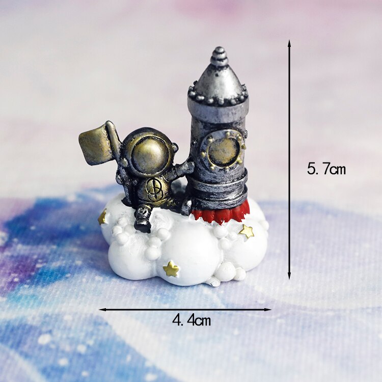 Universe Stars Rocket Astronaut Maan Gelukkige Verjaardag Brief Decoratie Cake Topper Dessert Voor Kinderen Dag Mooie: Rocket astronaut