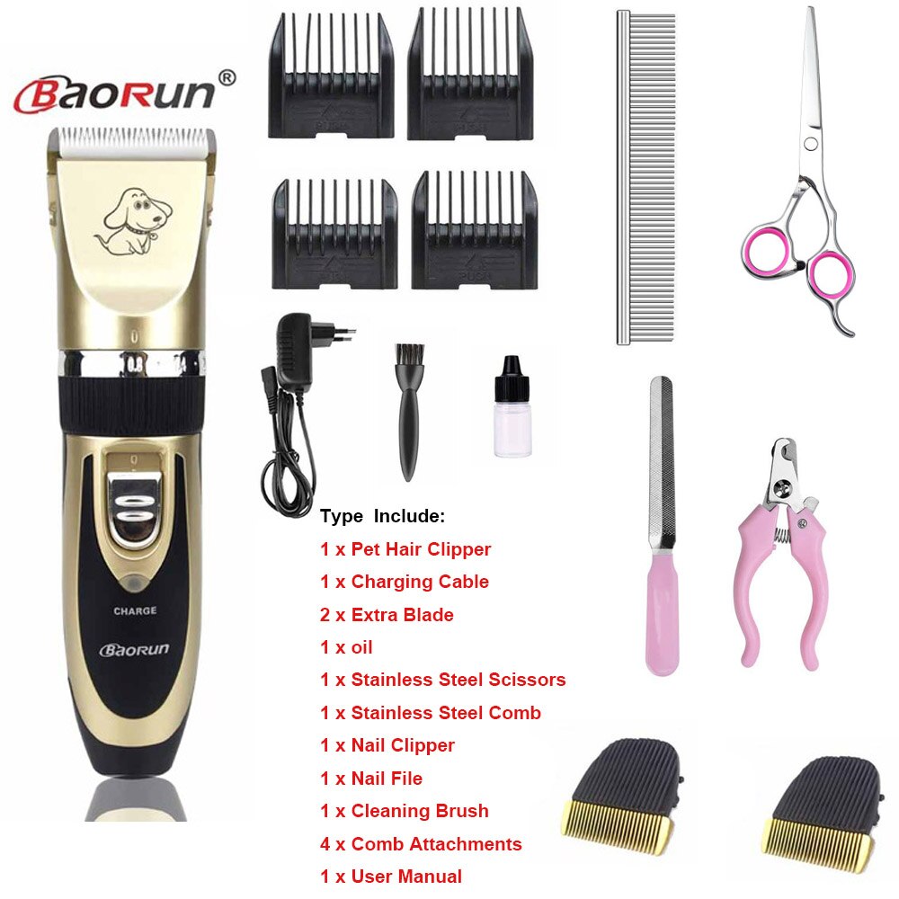 Grooming Kit Rechargeable Pet Dog Cat Hair Trimmer Electrical Clipper Shaver Set Haircut Machine: G