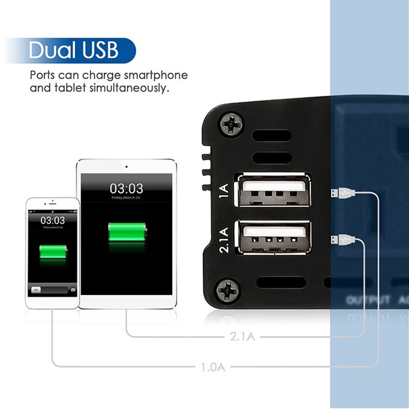 300W Omvormer Dc 12V Naar 110V Ac Auto Omvormer Met 3.1A Dual Usb Auto Adapter Ons plug
