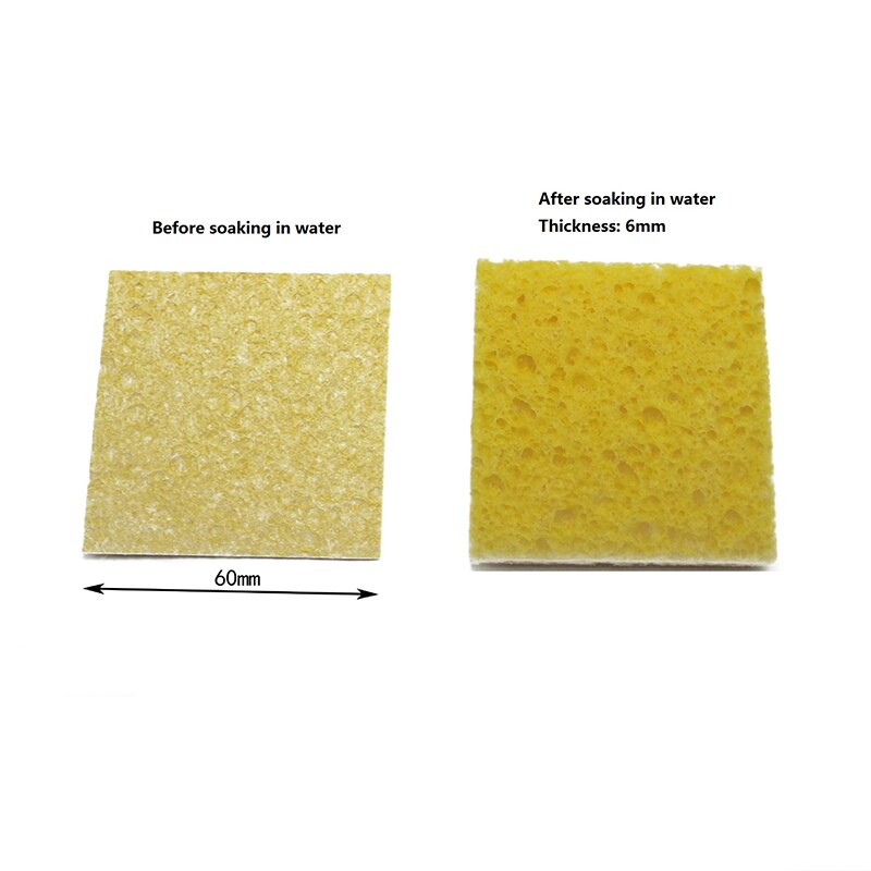 Soldering Iron Cleaning Sponge Reusable Yellow High Temperature Resistant Sponge Pad Tin Removal Sheet For Cleaning Supplies: Square 10pcs