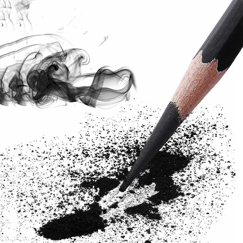 12 stk skitse blyant kit trækul grafit træhåndtag til skrivning af skygge skitse sort bly