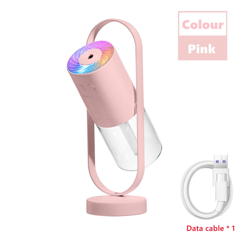 200ml Mini Luftbefeuchter Elektrische Aroma Öl Diffusor USB Kühlen Nebel Spritzgerät Luft Reiniger mit Bunten Nacht Licht für Mini xiaomi: Rosa