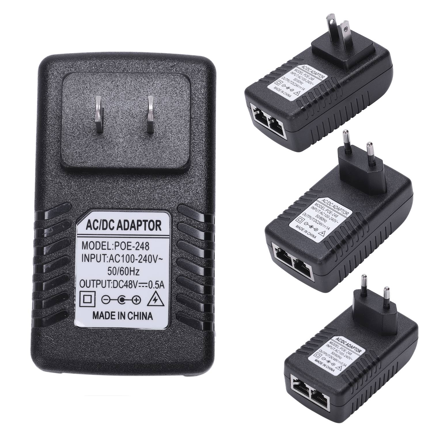 Strømforsyning ethernet poe injektor adapter til ip telefon gateway ip kamera