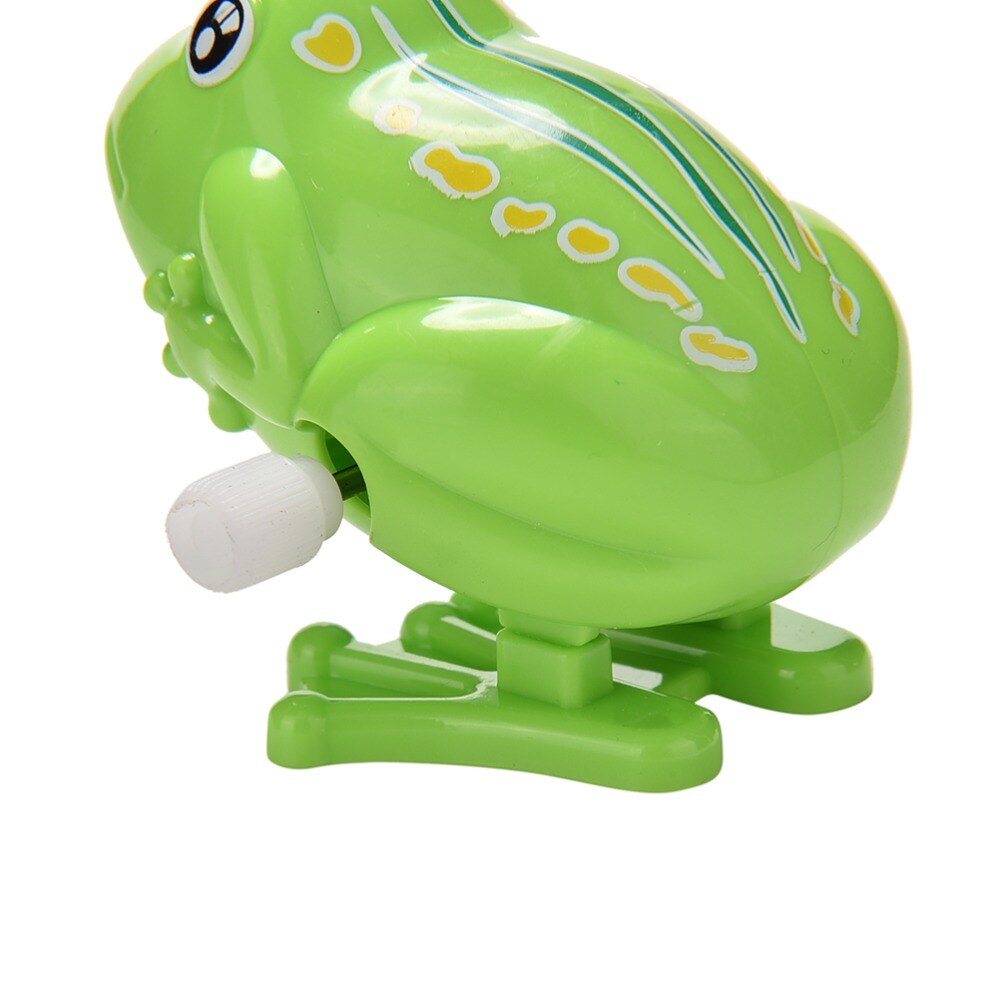 1 pcs cute Green Wind up Toy Plastic Jumping Outdoor Animal Classic Educational Frog Clockwork Toys