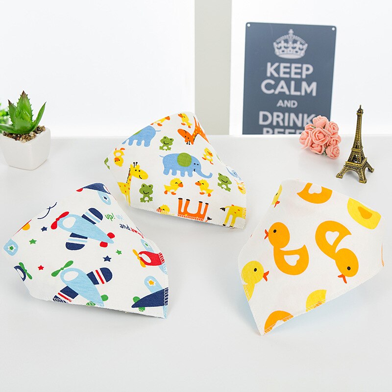 1 stuk gekleurde slabbetjes, katoenen babyvoedingschort, baby-boerendoeken, cartoon speekselhanddoek, baby-eetaccessoire, zachte babyspullen