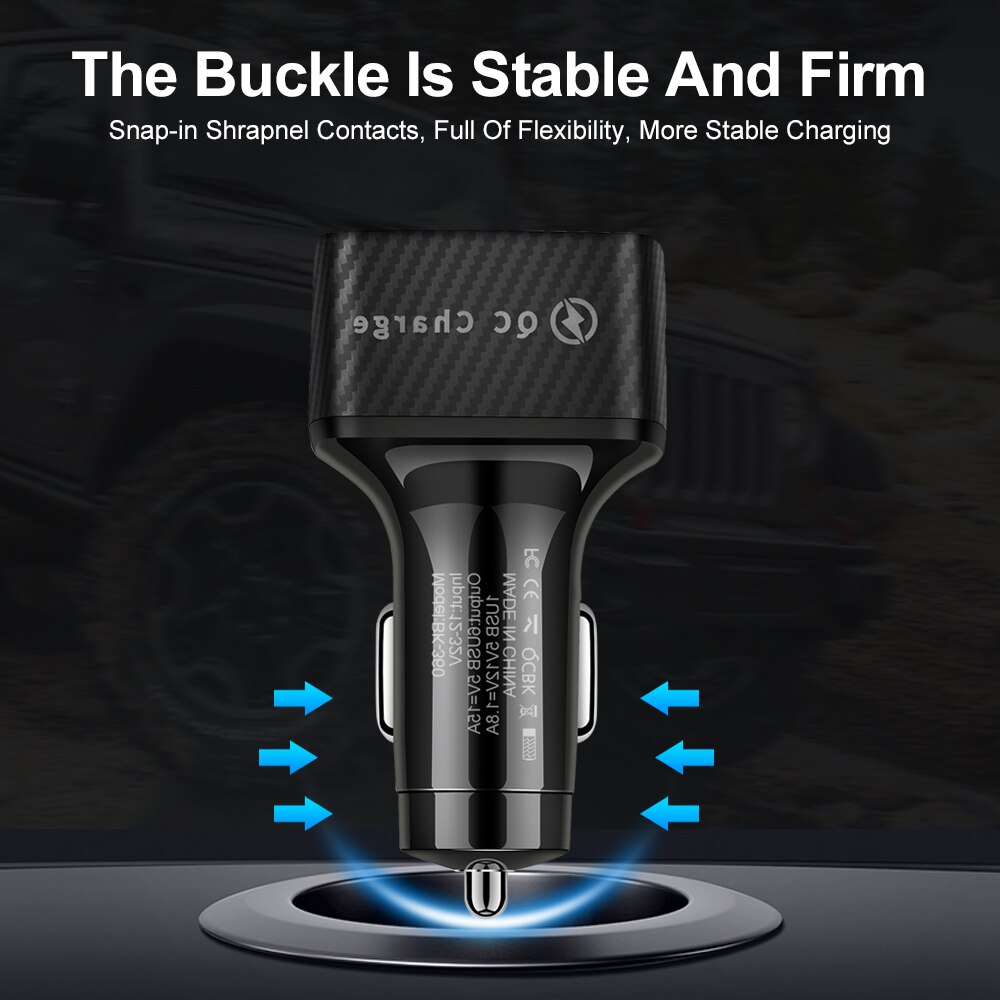 75W Car Charger Usb QC 3.0 for Cigarette lighter 6 Port USB Fast car Charger for iPhone 13 12 11 pro max Xiaomi Samsung Phone