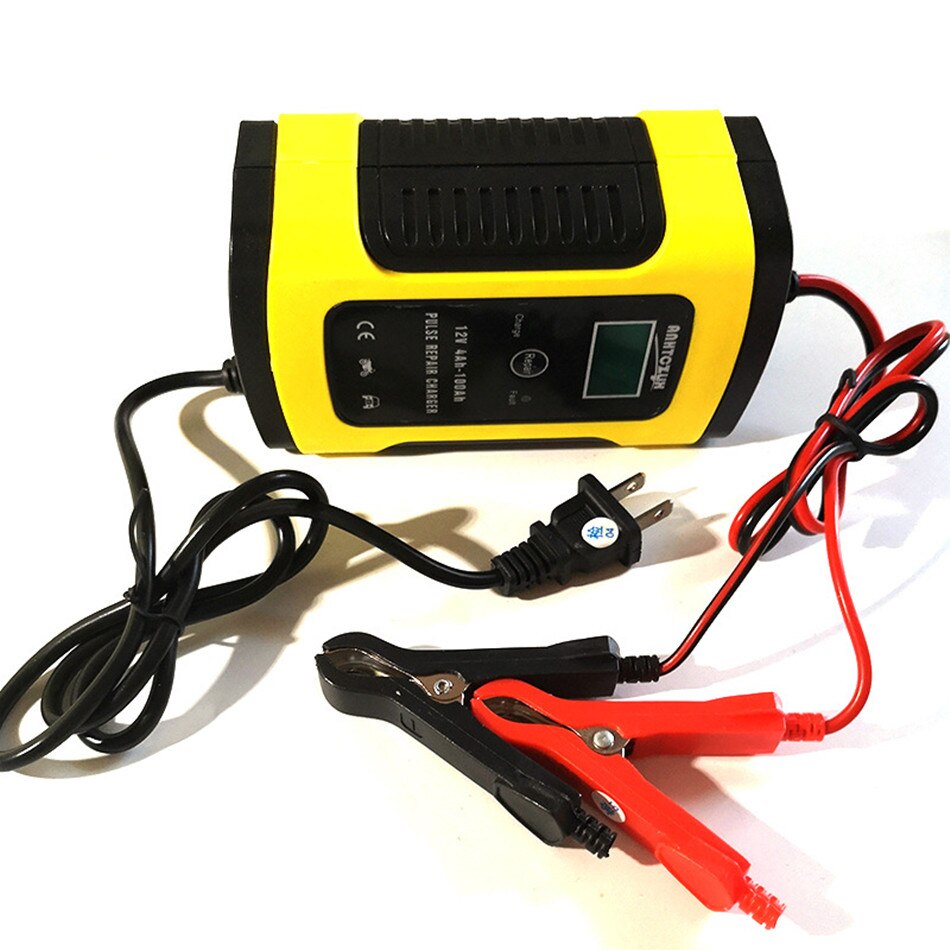 Anhtczyx-cargador de batería de coche 12V 6a para motocicleta, batería europea de plomo ácido AGM, LCD Digital