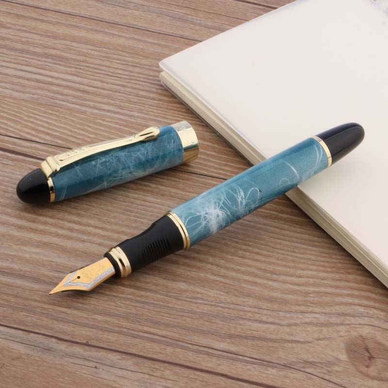 Jinhao X450 Metalen Vulpen Blauw Groen Gouden Inkt Pen Kantoor Schoolbenodigdheden Schrijven: blue marble