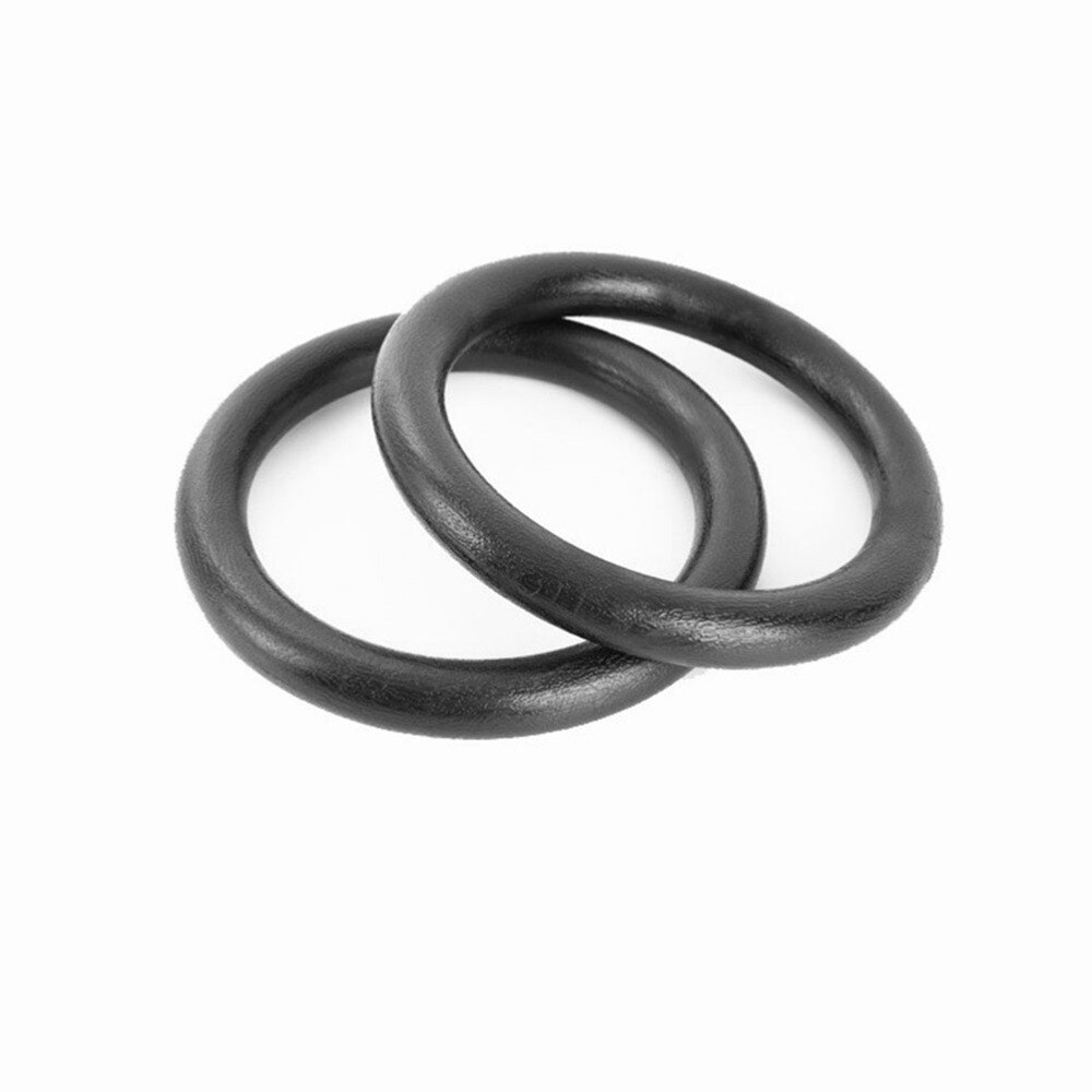 1 Pair ABS Fitness Gym Rings Olympic Gymnastic Rings Pull-up Rings for Body Strength Power Chin Training Workout (Black)