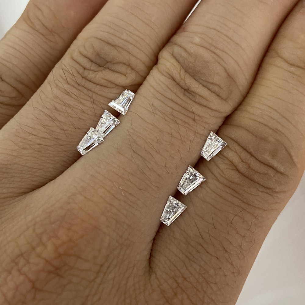 2 stykke lab moissanite diamant løs ædelsten 5 x 4 x 2mm trapezformet hvid moissanit sten moissanite diamantring