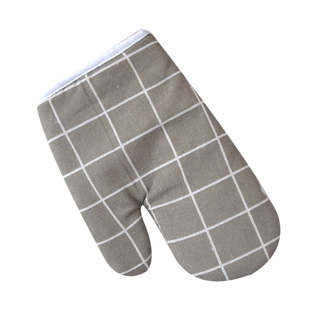 1 Stuk Magnetron Handschoenen Anti-Slip Geel Grijs Katoen Mode Keuken Koken Magnetron Glovesbakingbbq Potholdersovenmitts: Gray lattice